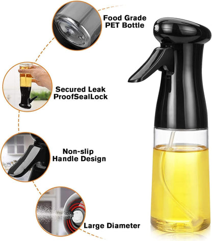Glass Oil Dispenser Bottle Spray Mister (200 ML)