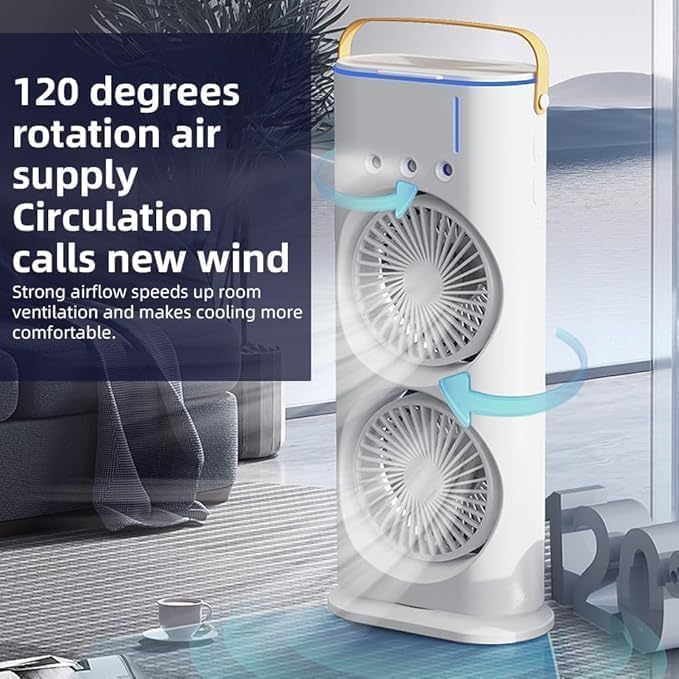 Rechargeable Mini Air Cooler with LED Light – Portable Cooling Anywhere ❄️💡