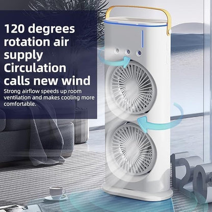 Rechargeable Mini Air Cooler with LED Light – Portable Cooling Anywhere ❄️💡