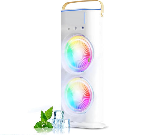 Rechargeable Mini Air Cooler with LED Light – Portable Cooling Anywhere ❄️💡